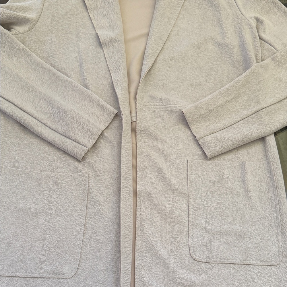 Cream Open Front Cardigan - Picture 2 of 9